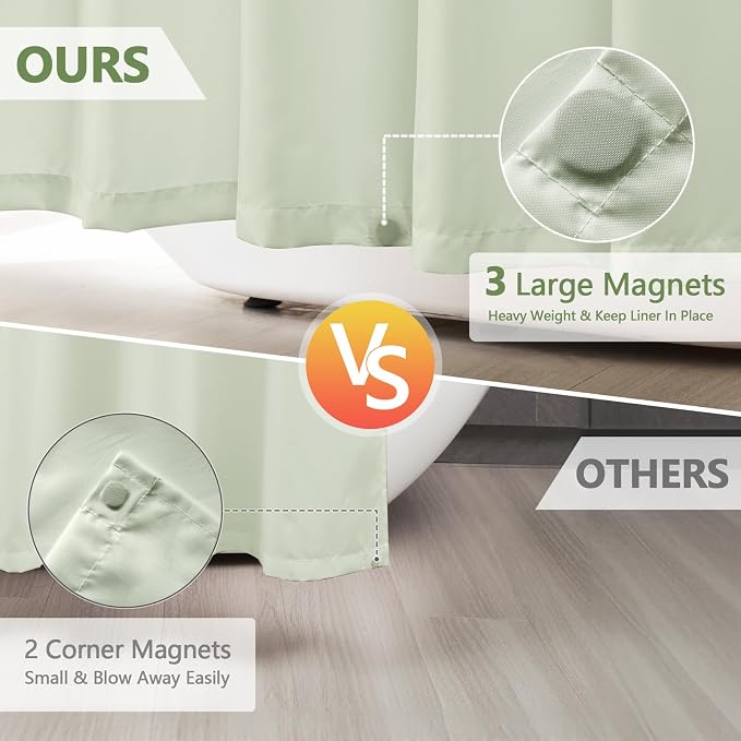 Waterproof Fabric Long Shower Curtain Liner - Image 3