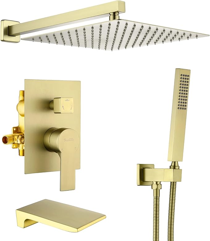 SHAMANDA Shower System with Waterfall Tub Spout and Handheld Shower Head by SHAMANDA