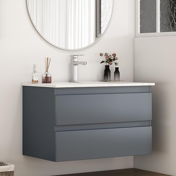32" Wall Mounted Bathroom Vanity by KebuzHouse