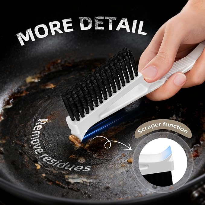Grout Cleaner Brush V Shape, Stiff Grout Cleaning Brushes - Image 4