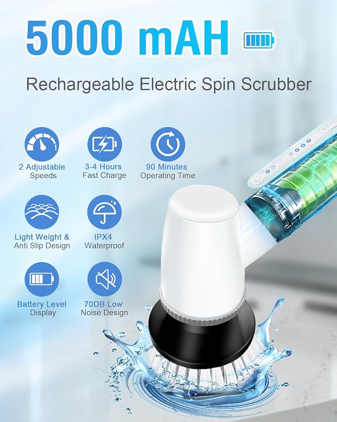 Electric Spin Scrubber Bathroom Scrubber - Image 2