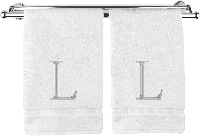 Monogrammed Hand Towel, Personalized Initial Gift, Extra Absorbent 100% Turkish by BareCotton