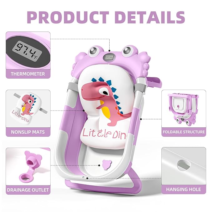 Collapsible Baby Bathtub for Infants to Toddler - Image 3