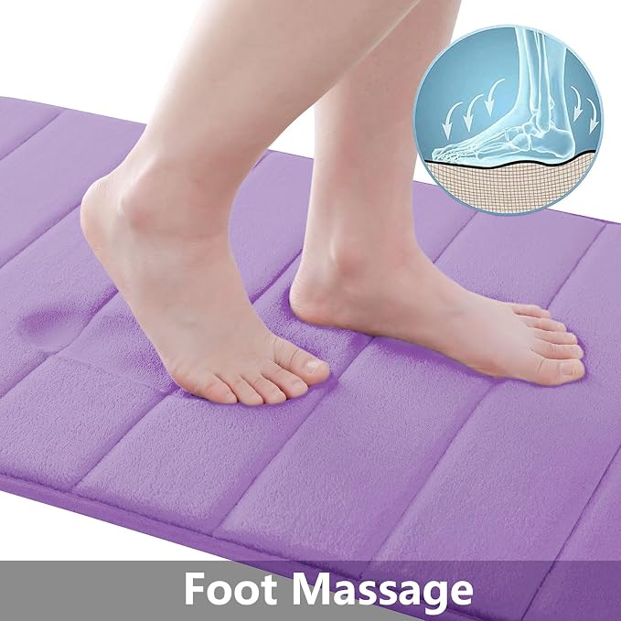 Buganda Memory Foam Bath Mat, Ultra Soft and Non-Slip Bathroom Rugs, Water - Image 3