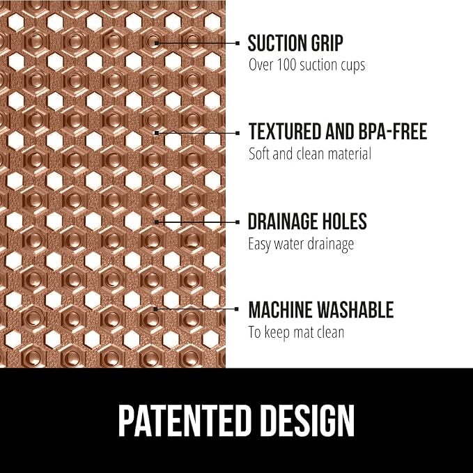 GORILLA GRIP Patented Square Shower Stall Mat, Small Bathtub Floor Mats - Image 2
