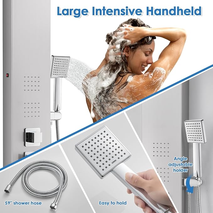 ROVOGO LED Shower Panel Tower System, 5-Function Shower Column - Image 4