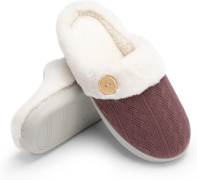 Chantomoo Womens Slipper Warm Comfy Memory Foam House Slippers Knitted Shoes - Image 6