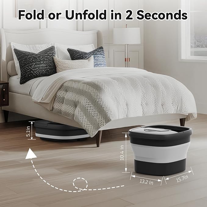 Collapsible Foot Spa with Heat and Remote, Heated Foot Bath Massager with Timer - Image 4
