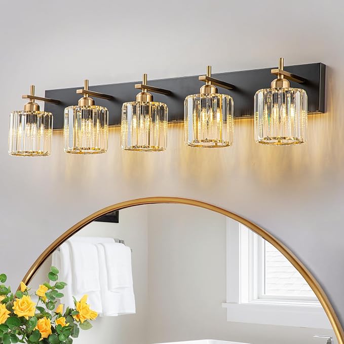 Modern Crystal Bathroom Vanity Lights, Crystal Wall Lighting by HUOKU
