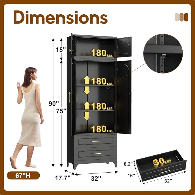 90" Pantry Kitchen Cabinet - Image 2