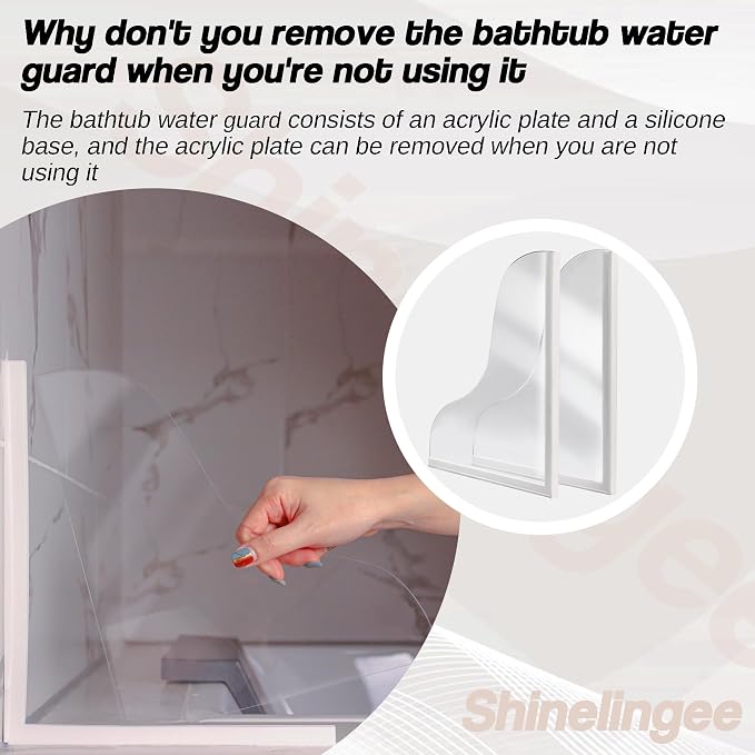 Shineligee 2 Pack Updated Shower Splash Guard, Large Splash Guards - Image 4