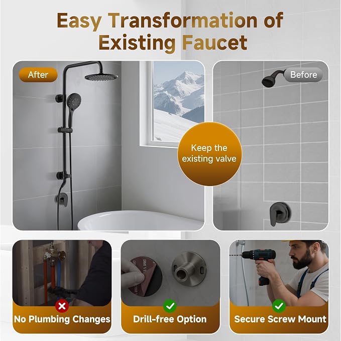 BRIGHT SHOWERS Rain Shower System Combo - Image 4