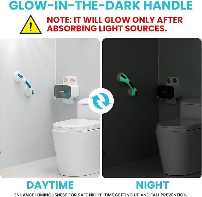 TAILI Shower Grab Bar Glow in The Dark, 12.2 in Grab Bars - Image 3