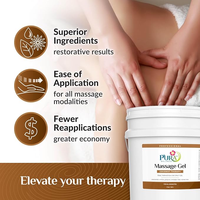 Coconut Therapy 5 Gallon Massage Gel, Deep Tissue Infused Formula - Image 4