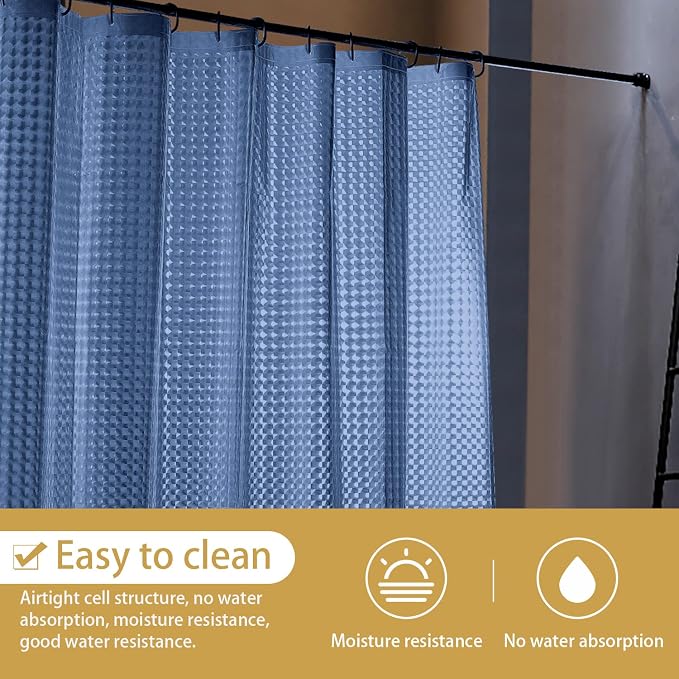 NTBAY EVA Semi-Transparent Clear Shower Curtain - Image 3