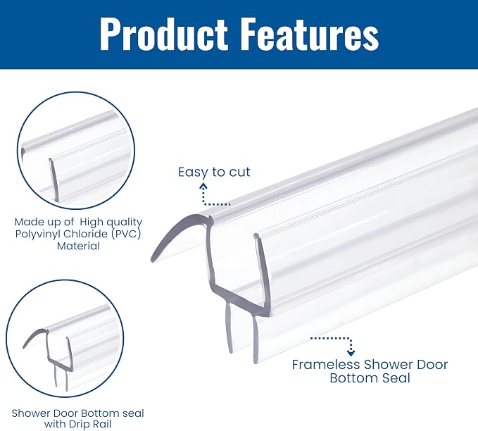 Frameless Shower Door Bottom Seal Strip - Image 2