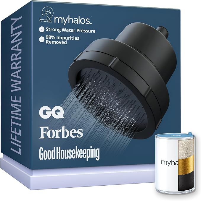 MyHalos® Filtered Shower Head for Hard Water Filter by myhalos
