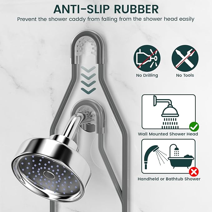 REINHARDT Shower Caddy Hanging Adjustable, Extended Length Rustproof Shower - Image 4