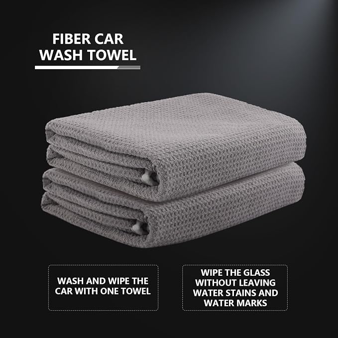 SPTA Microfiber Drying Towel, Waffle-Weave Highly Absorbent, Scratch Free - Image 5
