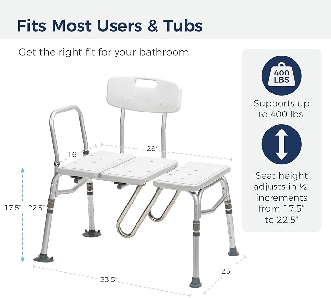 Drive Medical Splash Defense Tub Transfer Bench - Image 7