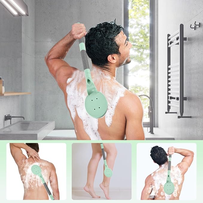 Back Scrubber Anti Slip for Shower, 21.7” Detachable Back Bath Brush for Shower - Image 4