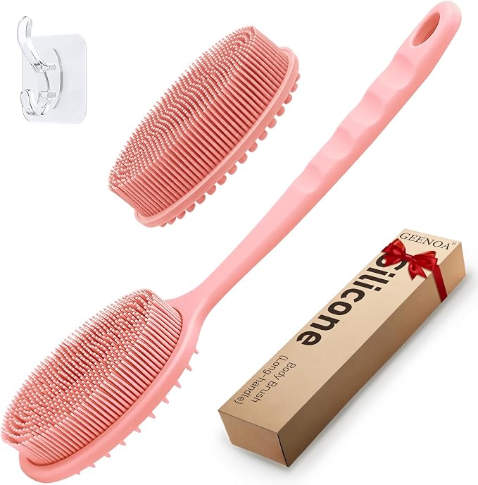 Silicone Back Scrubber for Shower, Gentle Shower Scrubber for Lathering by GEENOA