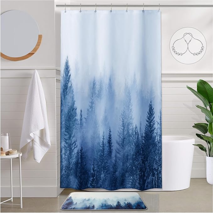 ORTIGIA 36x72 Misty Forest Stall Shower Curtain by ORTIGIA