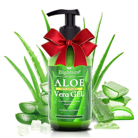 Aloe Vera Gel, 100% Aloe Vera from Freshly Cut Aloe Leaves, Skin Care by BIGHTURE