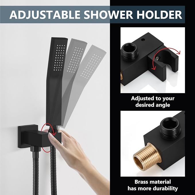 Aolemi Ceiling Mount Rain Shower Head & Handheld Spray - Image 4