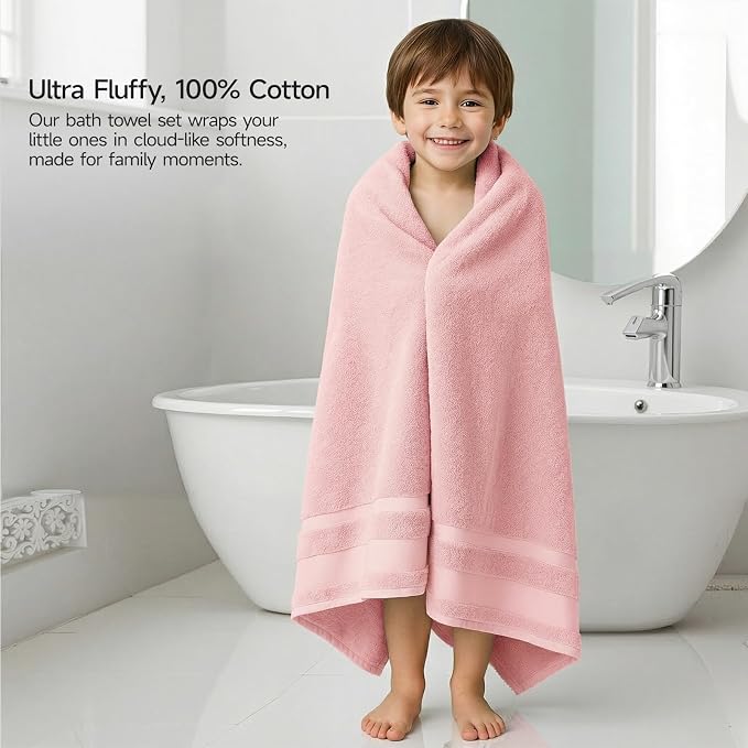REDKISS 100% Cotton Bath Towels Set of 2, Extra Large Bath Sheets 35 X 70 Inches - Image 6