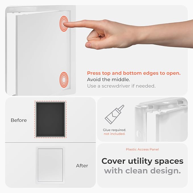 10x13 Inch White Access Panel – ABS Plastic Rectangular Wall & Ceiling Access - Image 4