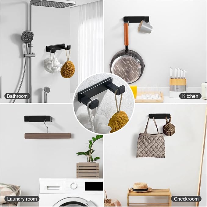 YACVCL 4-Piece Matte Black Bathroom Hardware Accessories Set, Bath Towel Bar - Image 5