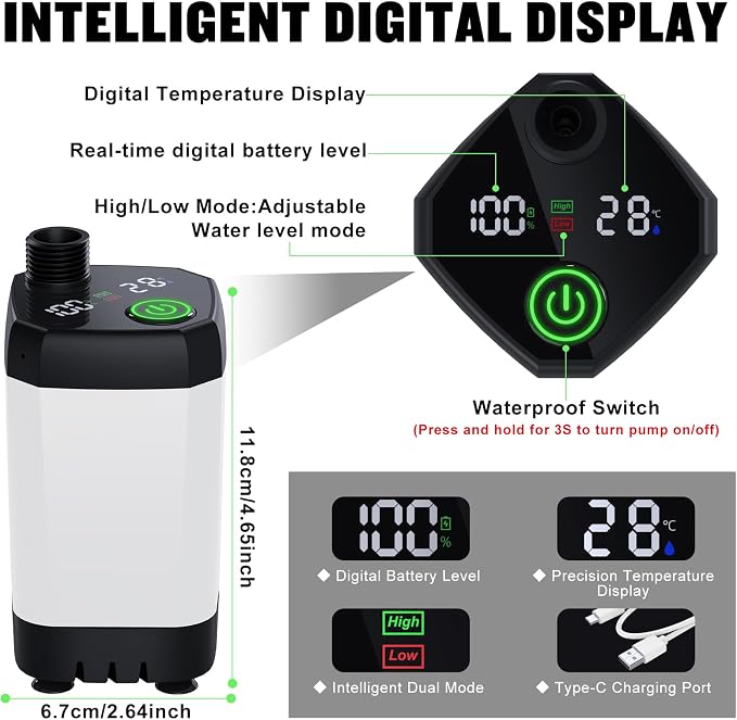 Portable Shower for Camping, Spopal 6000mAh Rechargeable Camping Shower - Image 4