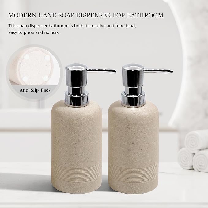 Resin Soap Dispenser Sets, 10.8oz Refillable Liquid Soap Dispensers - Image 7