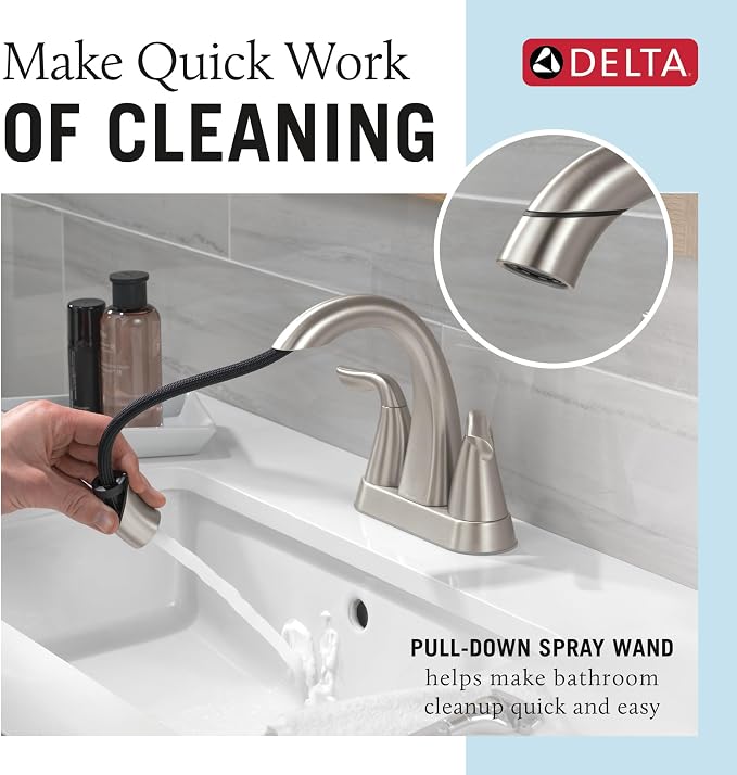 Delta Arvo Centerset Brushed Nickel Bathroom Faucet - Image 2