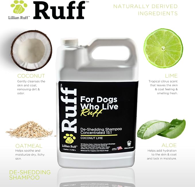 Ruff by Lillian Ruff 15:1 Concentrated Deshedding Dog Shampoo –Professional - Image 3