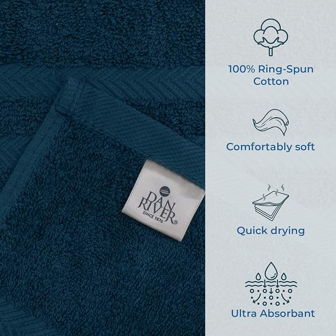 DAN RIVER 2 Pack Luxury Bath Sheets 35x70, 600 GSM, Soft & Quick Dry 100% Ring - Image 3