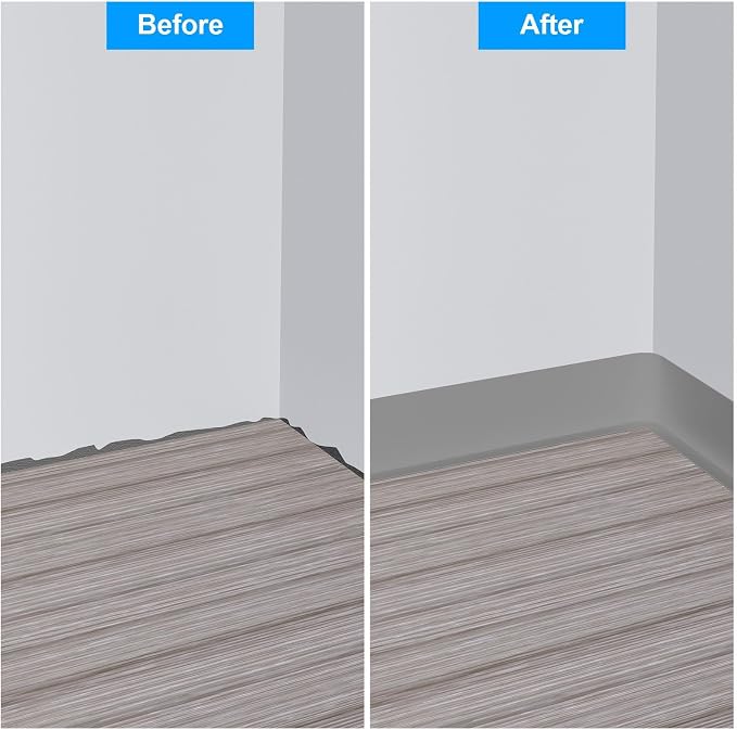 Duzzy Flexible Baseboard Molding Trim, 5 Inch x 40 Feet Peel and Stick Rubber - Image 3