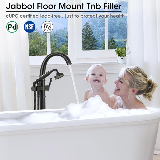 Free Standing Tub Faucet, Jabbol Luxury Freestanding Bathtub Faucet - Image 3