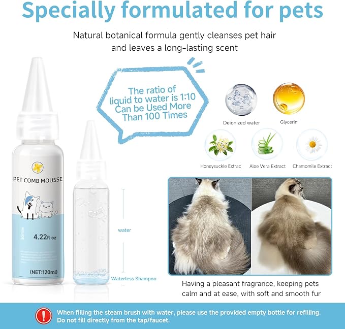 Pet Steam Brush for Dog & Cat – 3-in-1 Spray Hair Removal Comb – Steam for - Image 7