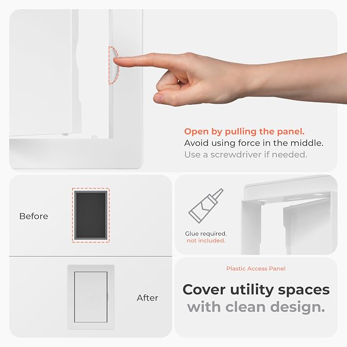 4 x 6 Inch White Square ABS Plastic Plumbing Access Panel - Image 4