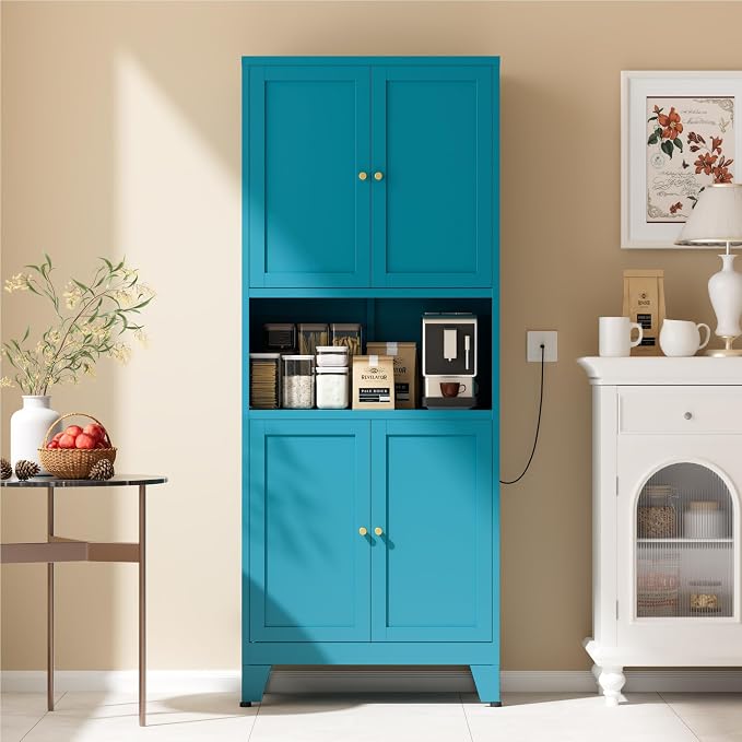 COFaR 69" Tall Modern Kitchen Pantry, Metal Storage Cabinet - Image 7