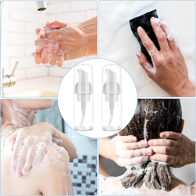 2 Pack Foam Pump Bottle Travel Small Size Mousse Foam Soap Dispenser Mini Empty - Image 5