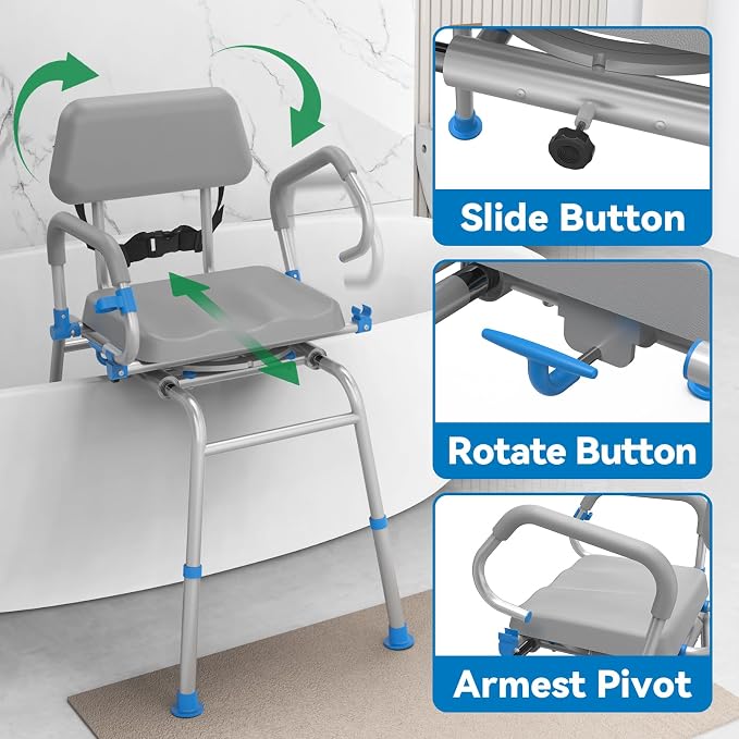 FSA/HSA Eligible Sliding Shower Chair Tub Transfer Bench - Image 3