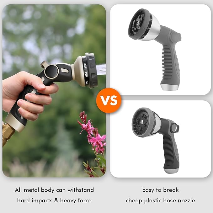 RESTMO Hose Nozzle Heavy Duty, Metal Water Hose Sprayer - Image 5