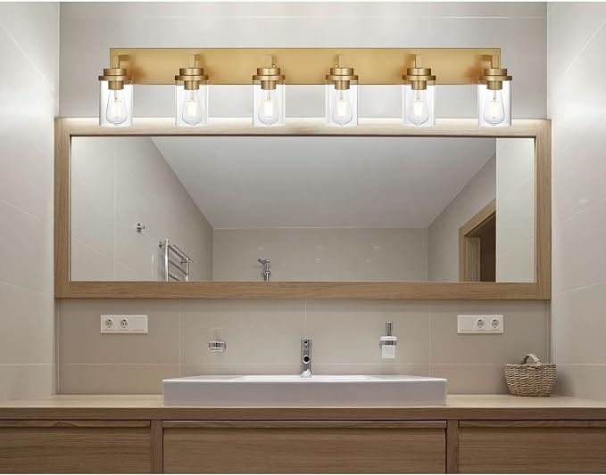 MELUCEE 6-Light Vanity Lights for Bathroom 45.3 Inches Length, Modern Bathroom - Image 4