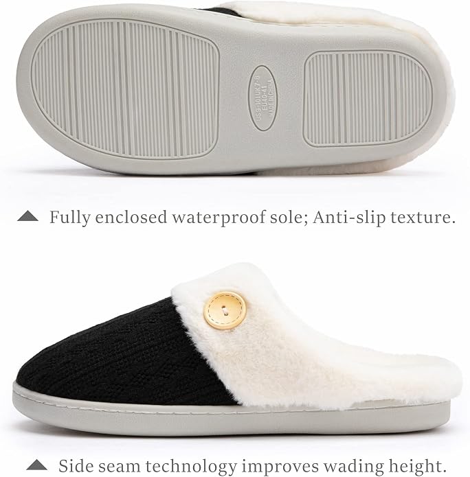 Chantomoo Womens Slipper Warm Comfy Memory Foam House Slippers Knitted Shoes - Image 2