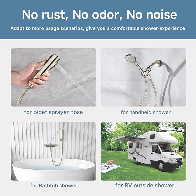 4ft Bidet Hose For Toilet Short Shower Hose Replacement 304 Stainless Steel - Image 6