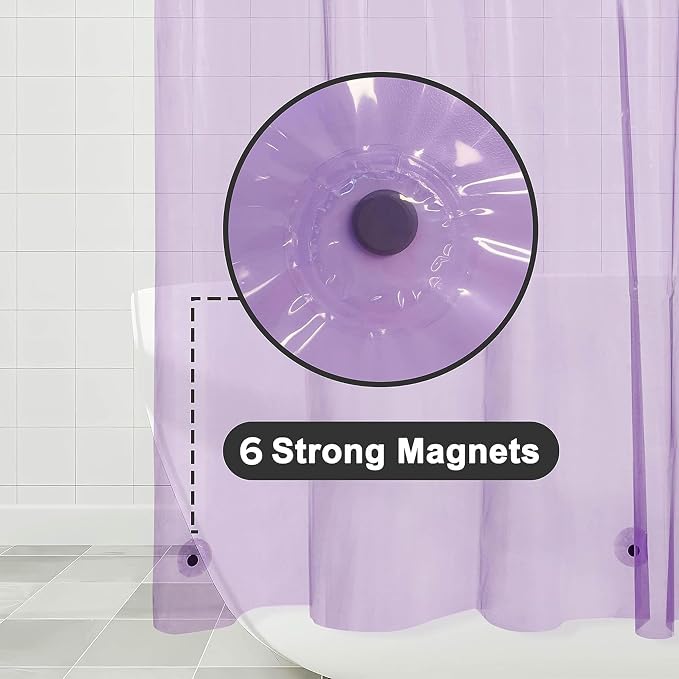 Barossa Design Clear Lavender Shower Curtain Liner - Image 4