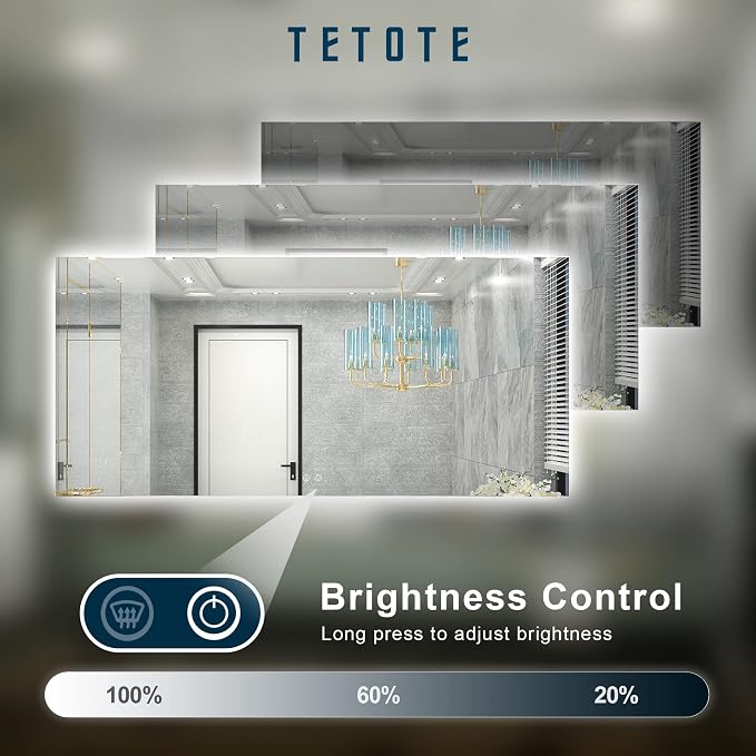 TETOTE 60 x 28 Inch LED Backlit Mirror - Image 4